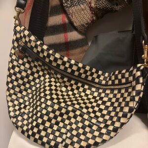 Clare V Black and Cream Checkered crossbody Women's Bag